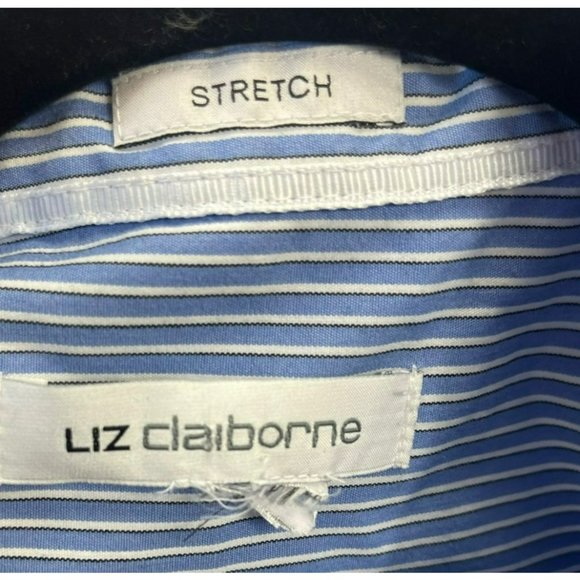 LIZ CLAIBORNE, Women SHIRT, BUTTON DOWN, SHORT sleeve, COLOR BLUE, SIZE S - Picture 6 of 9
